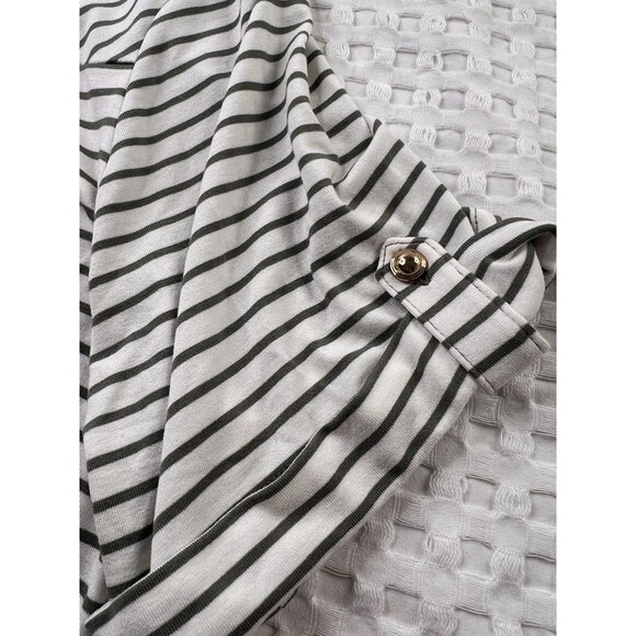 Chico's long dress Size 3 X Large Striped Tee Cuffed Detail White Green New 16 - Picture 9 of 11